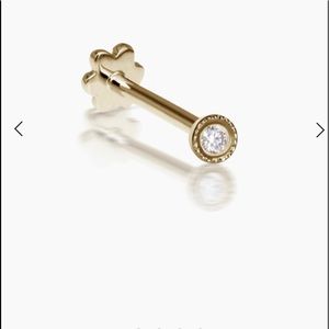 maria tash gold scalloped set threaded diamond stud